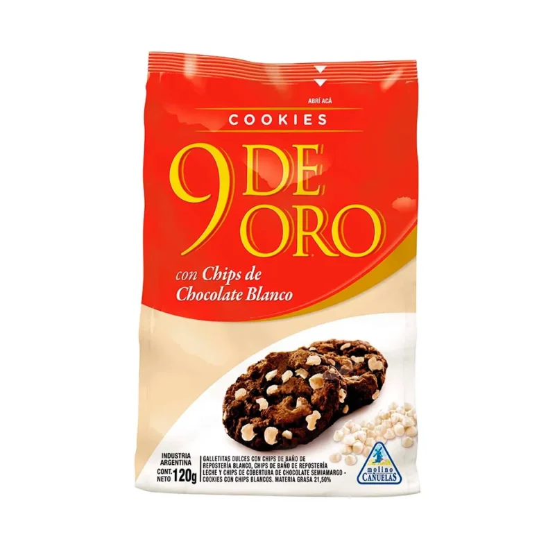 9 DE ORO COOKIES 8U 120G BLANCO