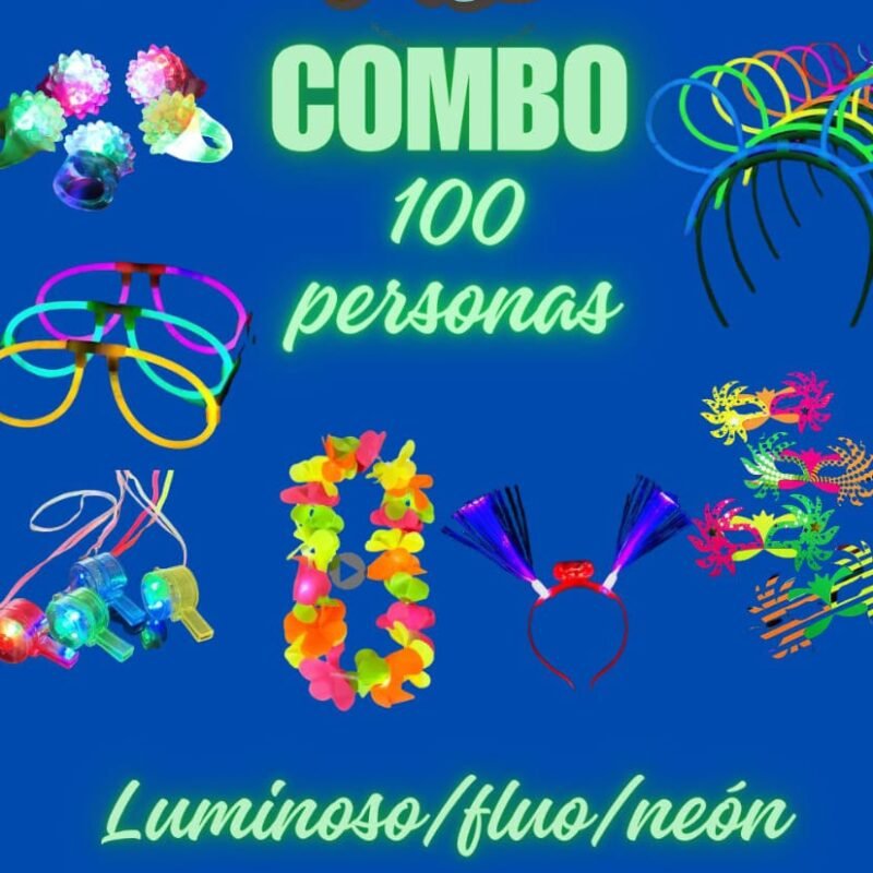 COMBO COTILLON 100 PER LUMINOSO/FLUO